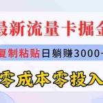 (10832期)最新流量卡代理掘金,复制粘贴日赚3000+,零成本零投入,新手小白有手就行