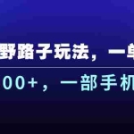 (10909期)抖音野路子玩法,一单35.日入3000+,一部手机可操作