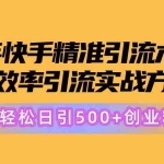 (10894期)24年快手精准引流术5.0,高效率引流实战方法,轻松日引500+创业粉