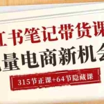 （10940期）小红书-笔记带货课【6月更新】流量 电商新机会 315节正课+64节隐藏课