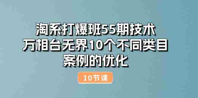 （10996期）淘系打爆班55期技术：万相台无界10个不同类目案例的优化（10节）