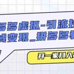 (11054期)拼多多虚拟-引流技术与私域变现_拼多多教程:开一家月入2w店铺
