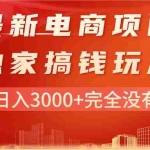 (11101期)最新电商项目-搞钱玩法,新手日入3000+完全没有问题