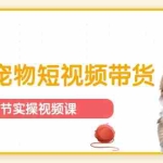 (11086期)宠物行业从0~1宠物短视频带货实操课(23节课)