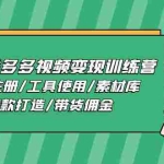 （11137期）2024拼多多视频变现训练营，账号注册/工具使用/素材库/爆款打造/带货佣金