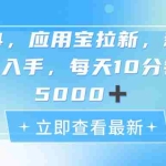 (11236期)2024应用宝拉新,真正的蓝海项目,每天动动手指,日入5000+
