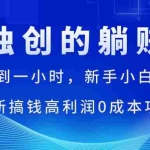 （11307期）每天操作不到一小时，新手小白日赚1500+，最新搞钱高利润0成本项目