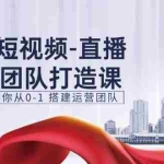 (11350期)企业短视频-直播运营团队打造课,手把手带你从0-1 搭建运营团队-15节