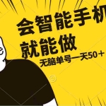 (11452期)会玩智能手机就能做,单账号一天上限五十 任务无上限,做就有