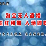 (11483期)七月份淘宝无人直播最新玩法,入场即吃肉,真正实现躺着也能赚钱