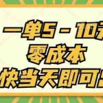 (11481期)一单5-10元,零成本,最快当天即可出单