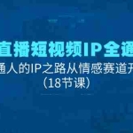(11497期)情感直播短视频IP全通大课,普通人的IP之路从情感赛道开始(18节课)