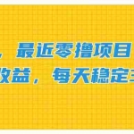 (11510期)2024,最近零撸项目,只要做就有收益,每天动动手指稳定收益300+