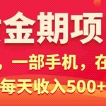 (11527期)黄金期项目,电商搞钱!一个人,一部手机,在家可做,每天收入500+