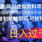 (11587期)全新风口虚拟资料项目 全网自然引流可持续长久项目 复制粘贴即可可矩阵…
