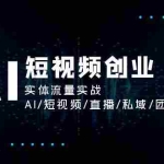 (11566期)AI短视频创业,实体流量实战,AI/短视频/直播/私域/团队