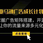 (11619期)亚马逊-广告成长计划,掌握广告矩阵搭建/开源节流/流量来源多元化