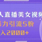 (11664期)最新无人直播美女视频,超暴力引流S粉日入2000+