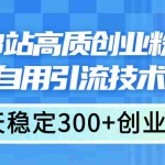 (11661期)最新B站高质创业粉教程,团队自用引流技术公开,每天稳定300+创业粉