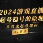(11653期)2024游戏直播-自然流起号稳号的原理和实战,自然流起号流程(11节)
