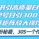 （11692期）小红书引高质量白领粉，单号日引300+，可放大操作，爆粉秘籍！30s一个作品