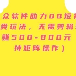 (11736期)小众软件助力QQ短视频另类玩法,无需剪辑轻松日赚500-800元(支持矩阵…