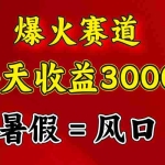（11883期）爆火赛道.日入3000+，暑假就是风口期，闷声发财