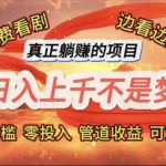 (11866期)免费看剧,边看边赚,日入上千不是梦,一个真正的躺赚项目