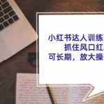 (11837期)小红书达人训练营-第4期:抓住风口红利期,可长期,放大操作的项目