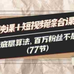 (11821期)剪映课+短视频综合课程:抖音底层算法,百万粉丝不是梦!(77节)