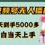 (12046期)视频号无人播剧,拉爆流量不违规,一天到手5000多,小白当天上手,多…