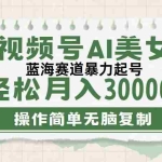 (12087期)视频号AI美女跳舞,轻松月入30000+,蓝海赛道,流量池巨大,起号猛,无…