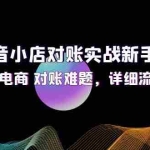 (12132期)抖音小店对账实战新手课程,解决电商 对账难题,详细流程讲解