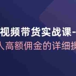 (12167期)京东-短视频带货实战课-升级版,实现单人高额佣金的详细操作步骤