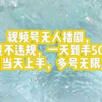 （12166期）视频号无人播剧，拉爆流量不违规，一天到手5000多，小白当天上手，多号…