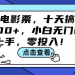 (12161期)靠卖电影票,十天搞了7000+,小白无门槛上手,零投入!
