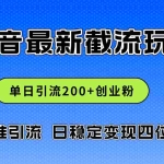 (12197期)2024年抖音评论区最新截流玩法,日引200+创业粉,日稳定变现四位数实操…