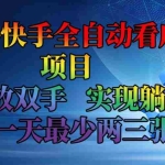 (12185期)海外快手全自动看广告项目    解放双手   实现躺赚  一天最少两三张