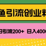 (12179期)闲鱼单日引流200+创业粉,日稳定4000+