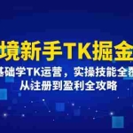 (12287期)跨境新手TK掘金路:0基础学TK运营,实操技能全覆盖,从注册到盈利全攻略