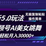 (12284期)视频号5.0最新玩法,AI美女跳舞,轻松月入30000+