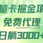 (12321期)流量卡掘金代理,日躺赚3000+,变现暴力,多种推广途径