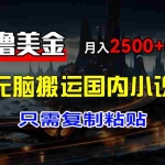 (12303期)最新撸美金项目,搬运国内小说爽文,只需复制粘贴,稿费月入2500+美金…