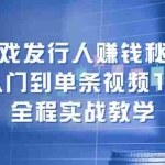 (12336期)游戏发行人赚钱秘籍:新手入门到单条视频10W+,全程实战教学