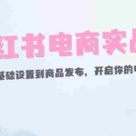 (12367期)小红书电商实战课:开店教程、基础设置到商品发布,开启你的电商变现之路