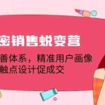 (12436期)私密销售蜕变营:构建完善体系,精准用户画像,触点设计促成交