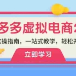 (12453期)拼多多 虚拟项目-2.0:终极实操指南,一站式教学,轻松开店盈利