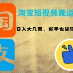 (12449期)淘宝短视频搬运暴利攻略:日入大几百,新手也能轻松上手!