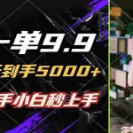 (12536期)一单9.9,一天到手5000+,不挑人,小白当天上手,制作作品只需1分钟