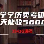 (12556期)小学学历卖考研课程,一天收5600(附3580G考研合集)